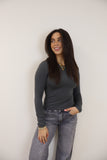 Kyra Basic Top Dark Grey