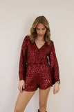 Yael Glitter Playsuit Bordeaux