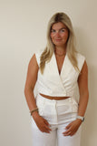 Cropped Gilet Robin White