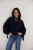 Julisa Ruffle Sweater Navy