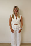 Cropped Gilet Robin White