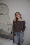 Famke Off Shoulder Knit Brown