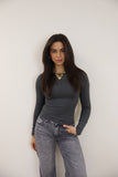 Kyra Basic Top Dark Grey