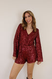 Yael Glitter Playsuit Bordeaux