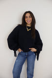 Julisa Ruffle Sweater Navy