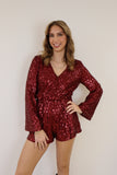 Yael Glitter Playsuit Bordeaux