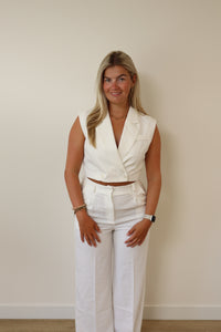 Cropped Gilet Robin White